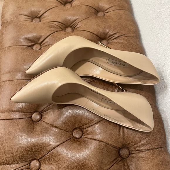 CASADEI Blade Leather Pumps, Size 11(41), Beige - $499 OBO